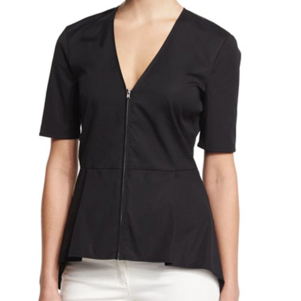 Veronica Beard Black Peplum Top